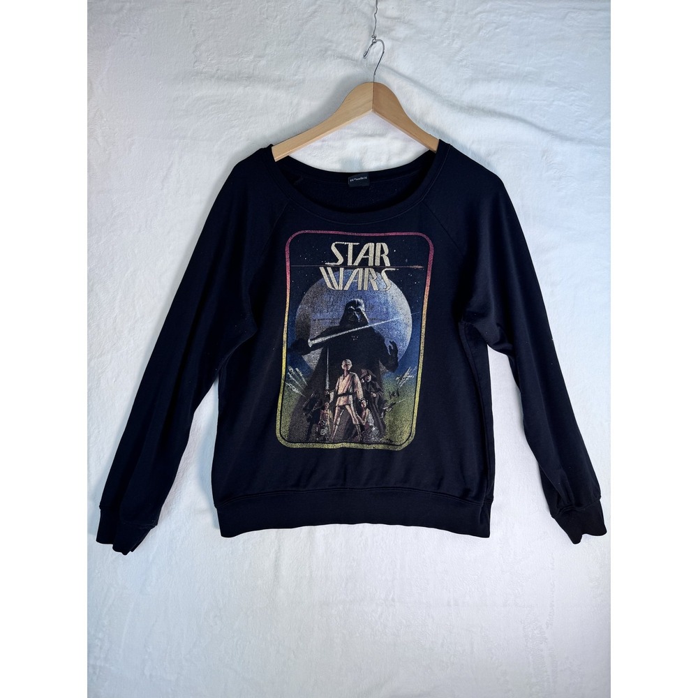 Star Wars Sweatshirt Womens Medium Pullover Crewneck Movie Graphic Retro Sci-Fi
